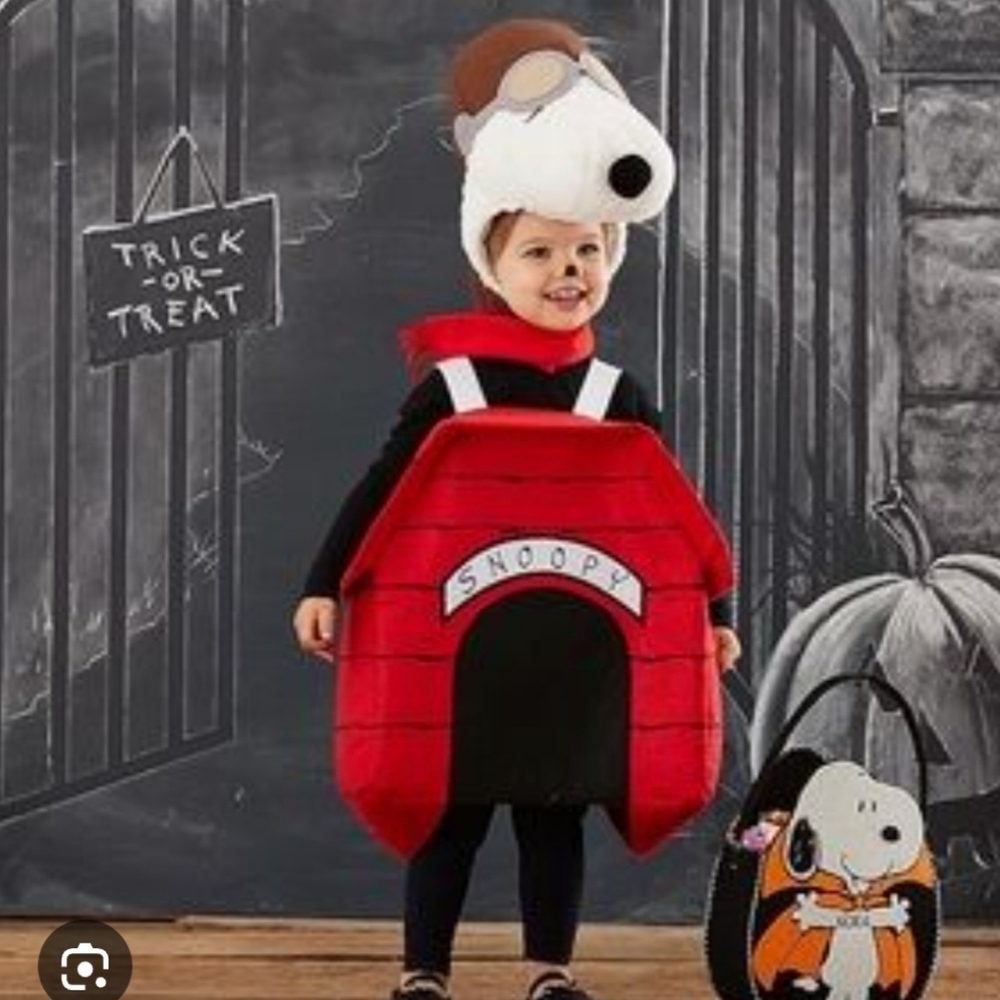 Pottery Barn Kids Snoopy Costume with Red and Black Doghouse